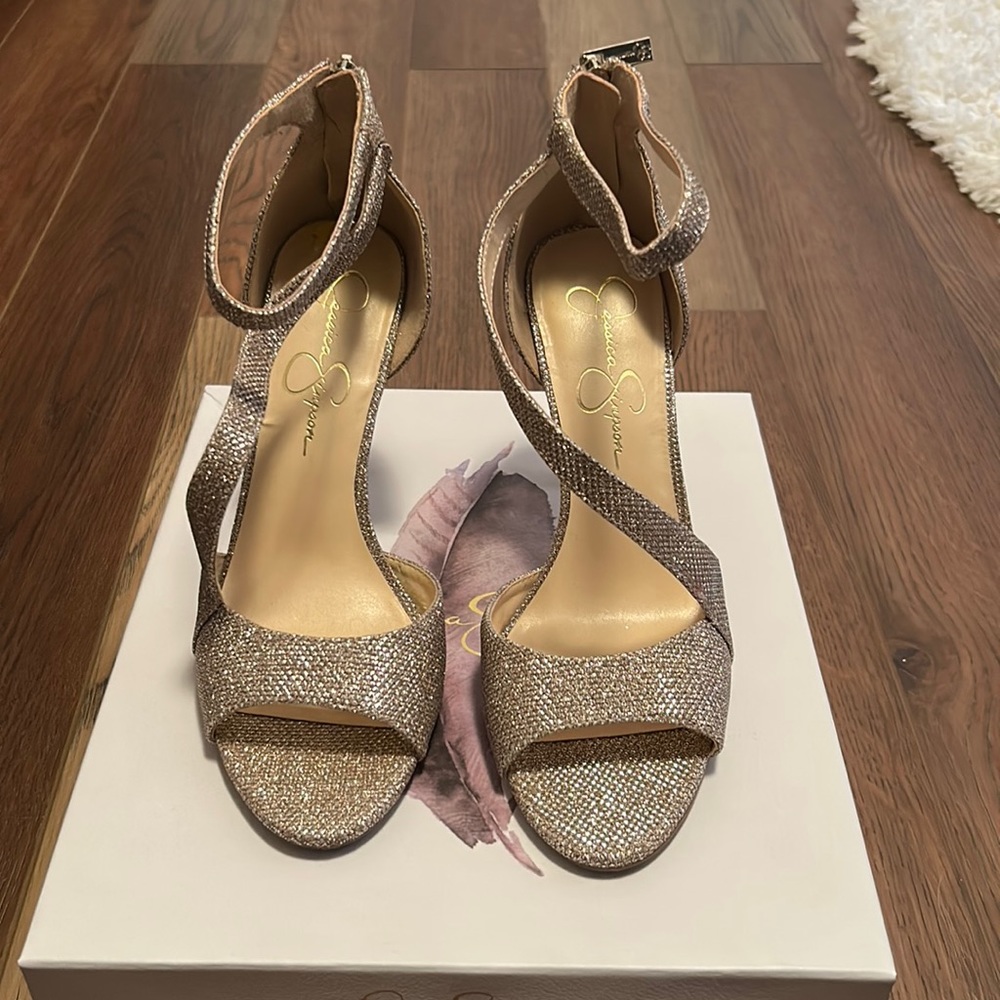 Gold Glitter Heels